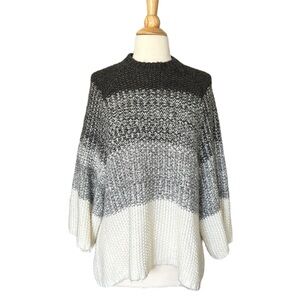 MNG Wool‎ Blend Sweater Oversized Chunky Gradient Pullover Neutral, Size XS